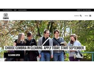 University of Cumbria's Website Screenshot