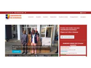 Université de Kinshasa's Website Screenshot