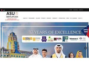 Applied Science University's Website Screenshot