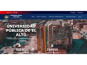 Universidad Pública de El Alto's Website Screenshot