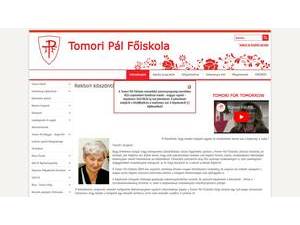 Tomori Pál College's Website Screenshot