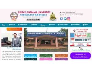 Adikavi Nannaya University's Website Screenshot
