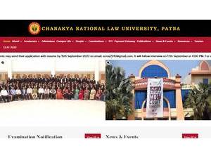 Chanakya National Law University's Website Screenshot