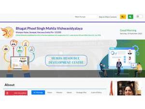 Bhagat Phool Singh Mahila Vishwavidyalaya's Website Screenshot