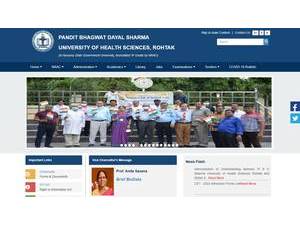Pt. Bhagwat Dayal Sharma University of Health Sciences's Website Screenshot