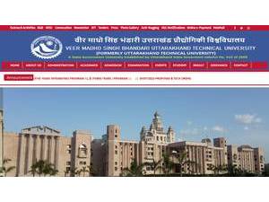 Uttarakhand Technical University's Website Screenshot