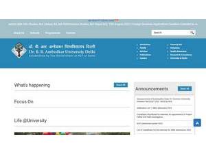Ambedkar University Delhi's Website Screenshot