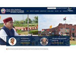 Central University of Haryana's Website Screenshot