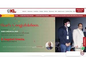 K L University's Website Screenshot