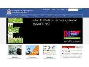 Indian Institute of Technology Ropar's Website Screenshot