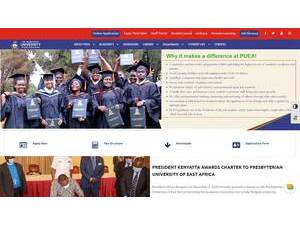 The Presbyterian University of East Africa's Website Screenshot
