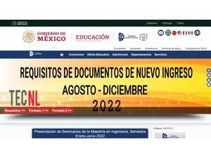 Technological Institute of Nuevo Leon's Website Screenshot