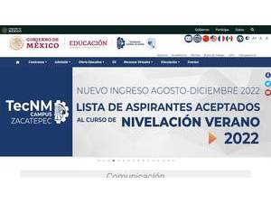 Instituto Tecnológico de Zacatepec's Website Screenshot