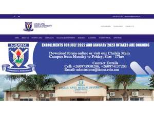 Lusaka Apex Medical University's Website Screenshot