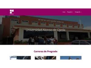 Universidad Alonso de Ojeda's Website Screenshot