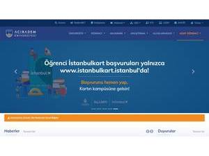 Acibadem Üniversitesi's Website Screenshot