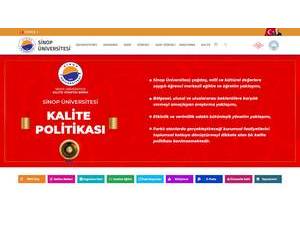 Sinop University's Website Screenshot