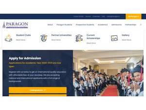 Paragon International University's Website Screenshot