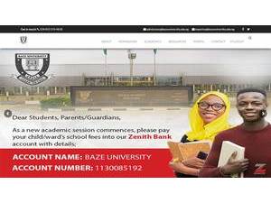 Baze University's Website Screenshot
