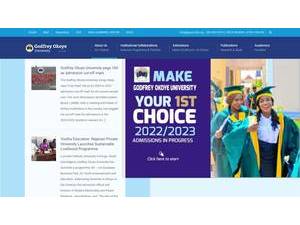 Godfrey Okoye University's Website Screenshot