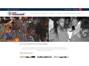 Zenith University College's Website Screenshot