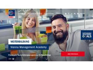 FHWien University of Applied Sciences of WKW's Website Screenshot