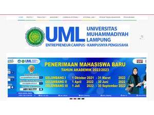 Muhammadiyah University of Lampung's Website Screenshot