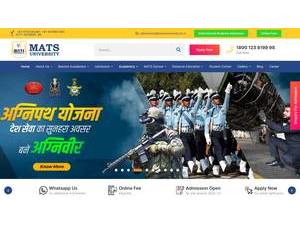 मैट्स विश्वविद्यालय's Website Screenshot