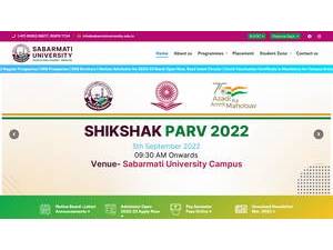 Sabarmati University's Website Screenshot