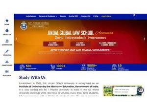 O.P. Jindal Global University's Website Screenshot