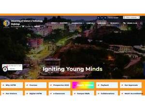 विज्ञान एवं प्रौद्योगिकी विश्वविद्यालय, मेघालय's Website Screenshot