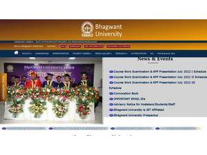Bhagwant University's Website Screenshot