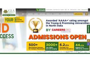 GLA University's Website Screenshot