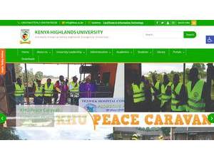 Kenya Highlands University's Website Screenshot
