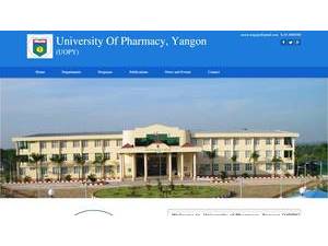 University of Pharmacy, Yangon's Website Screenshot