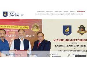 Lahore Leads University's Website Screenshot
