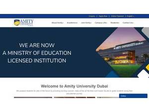 Amity University Dubai's Website Screenshot