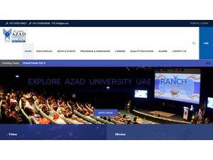 Islamic Azad University U.A.E. Branch's Website Screenshot