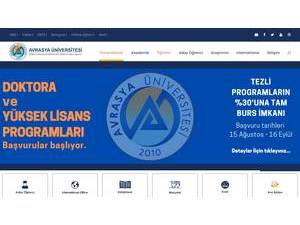 Avrasya Üniversitesi's Website Screenshot