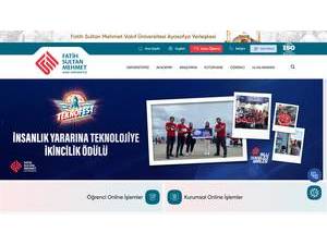 Fatih Sultan Mehmet Vakif University's Website Screenshot