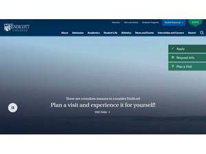 Endicott College's Website Screenshot