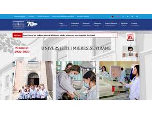 University of Medicine, Tirana's Website Screenshot