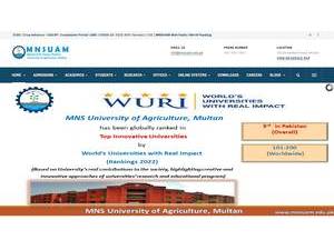 Muhammad Nawaz Shareef University of Agriculture, Multan's Website Screenshot