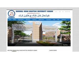 Khushal Khan Khattak University's Website Screenshot