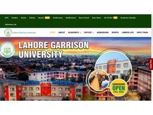 Lahore Garrison University's Website Screenshot