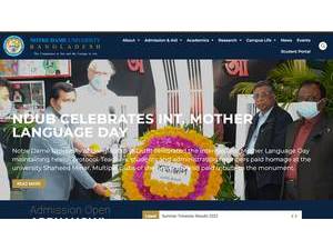 নটর ডেম বিশ্ববিদ্যালয় বাংলাদেশ's Website Screenshot