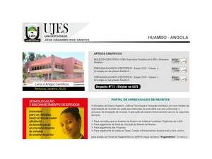 José Eduardo dos Santos University's Website Screenshot