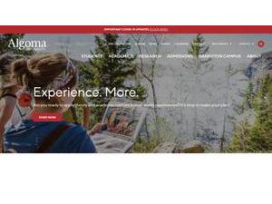 Algoma University's Website Screenshot