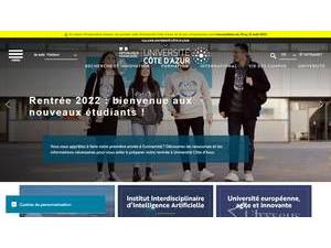 Université Côte d'Azur's Website Screenshot