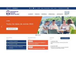 Université Savoie Mont Blanc's Website Screenshot